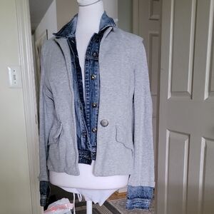 Gray and Denim Layered Jacket Closet clearout